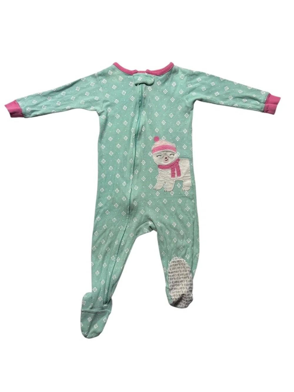 Carter's Toddler Baby Girl Snowflake Festive Footie Pajamas Size 12 Months